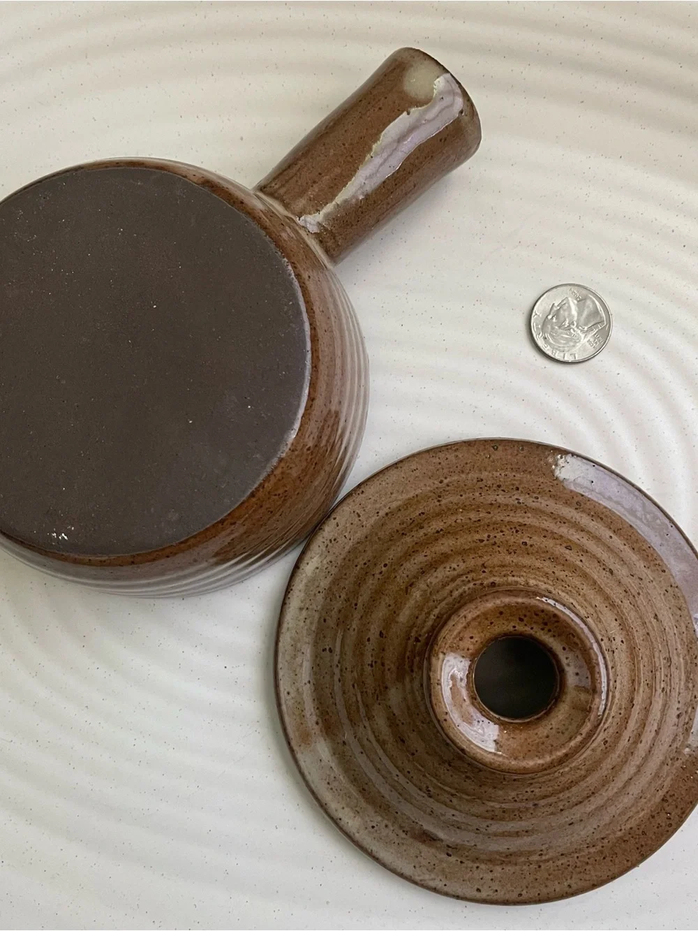 Handmade Brown Glazed Ceramic Tagine Soup Bowl with Lid